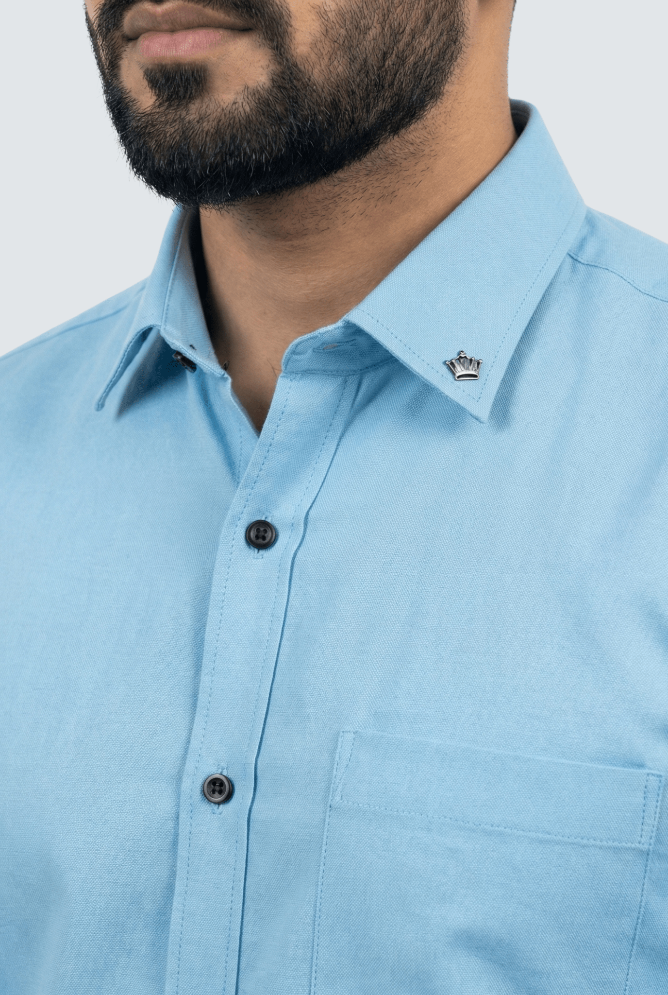 Men’s Sky Blue Cotton Shirt – Stylish Club & Casual Wear - KITES CLUB
