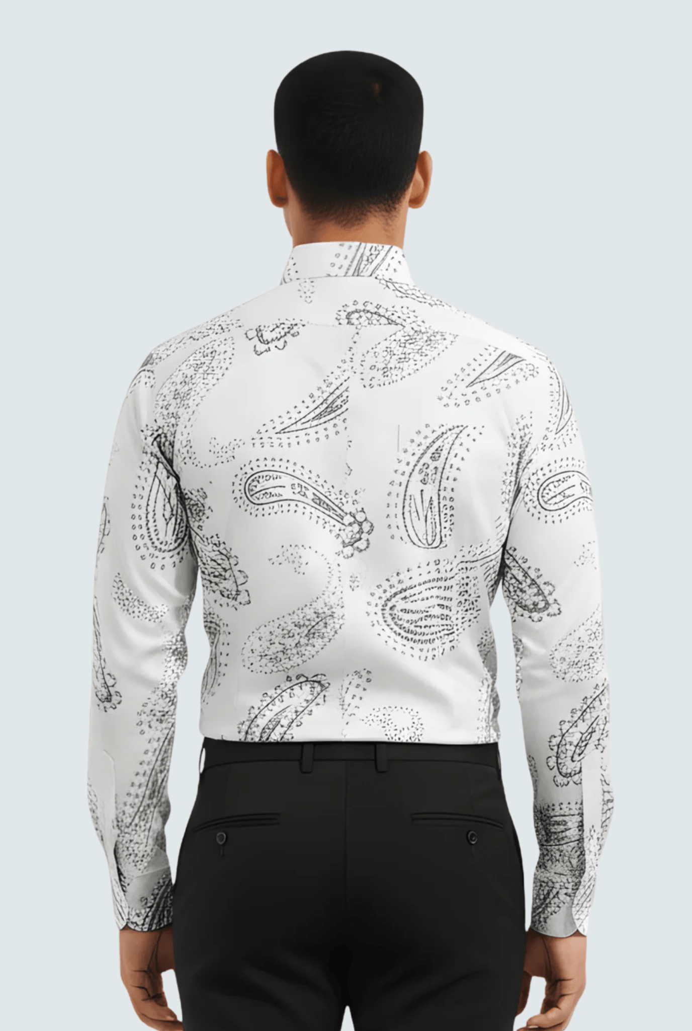 Men’s White Cotton Printed Shirt – Premium Comfort (1742) - KITES CLUB