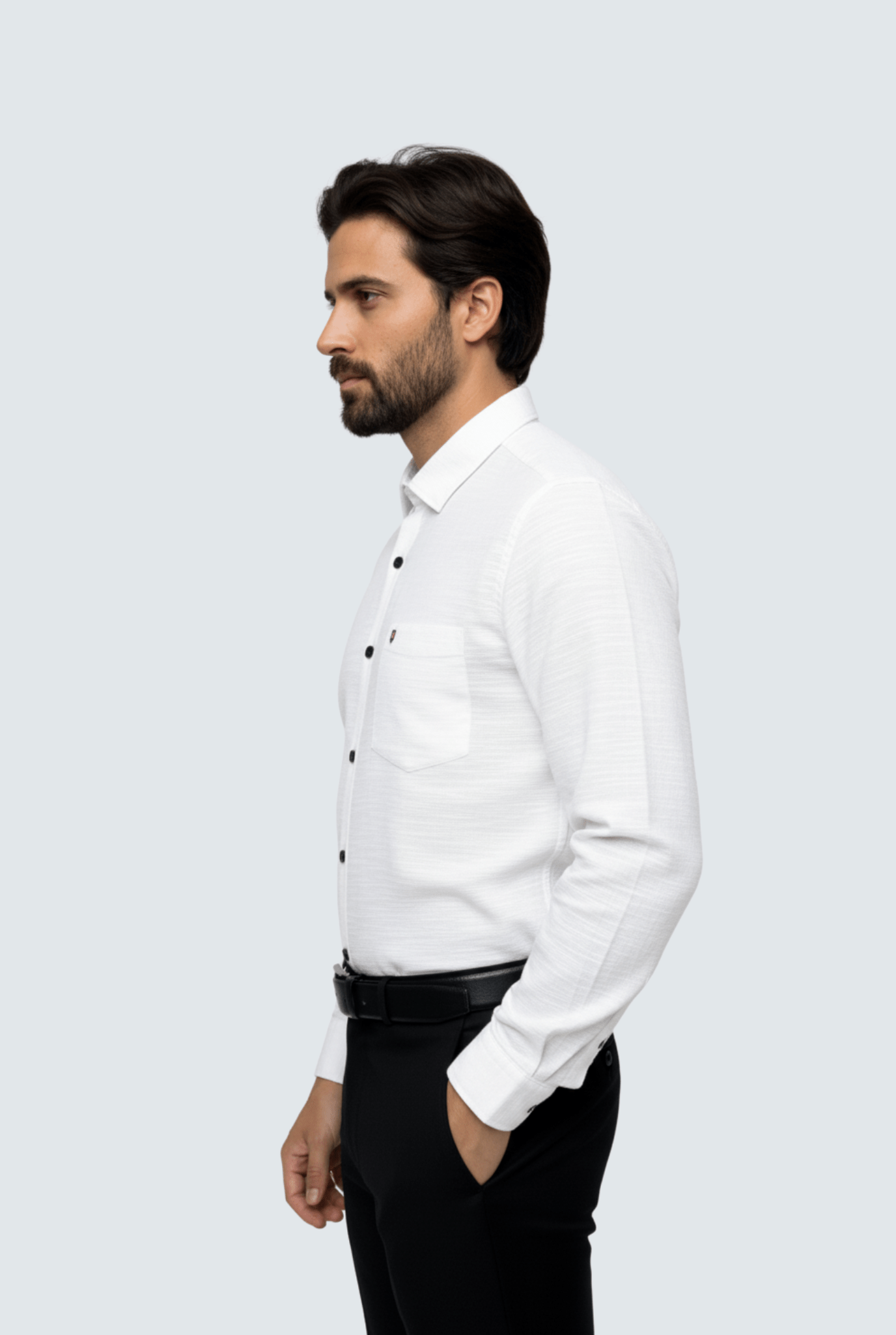 "Men’s White Linen Shirt – Classic Regular & Club Wear" (1710) - KITES CLUB