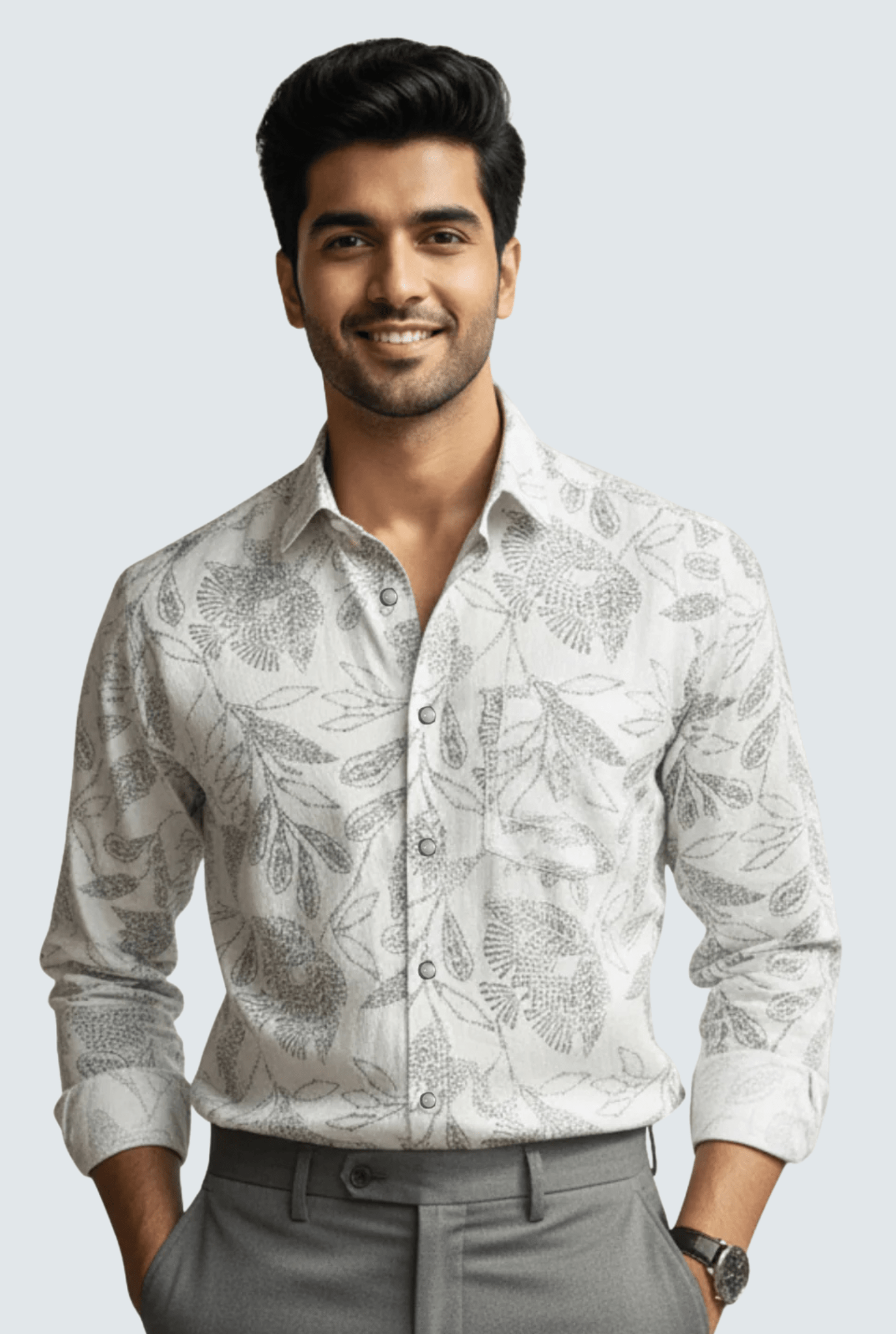 Men’s White Oxford Cotton Shirt – Premium Regular Fit 1745 - KITES CLUB