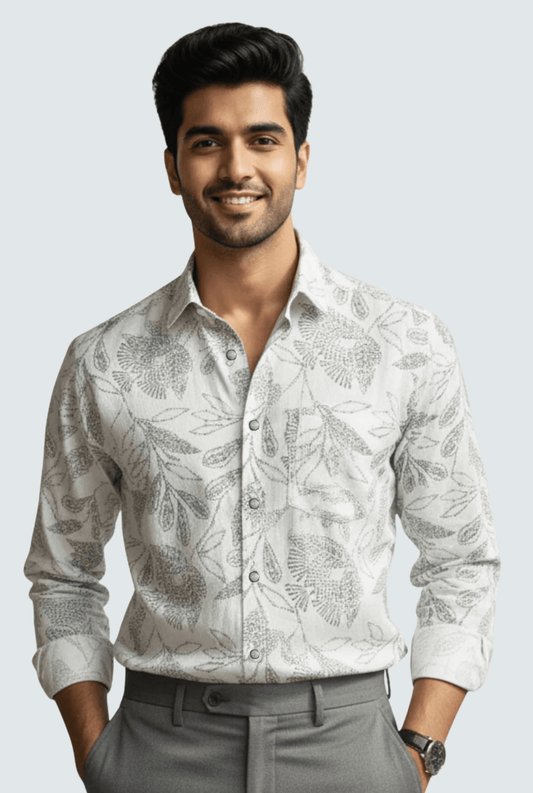 Men’s White Oxford Cotton Shirt – Premium Regular Fit 1745 - KITES CLUB