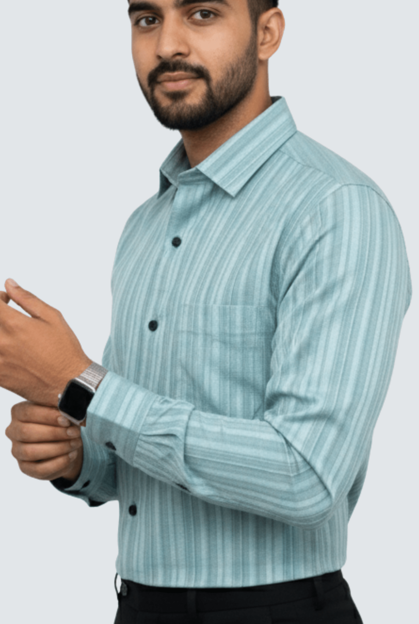 “Mint Aura Self Dobby Textured Formal Shirt” (1737) - KITES CLUB