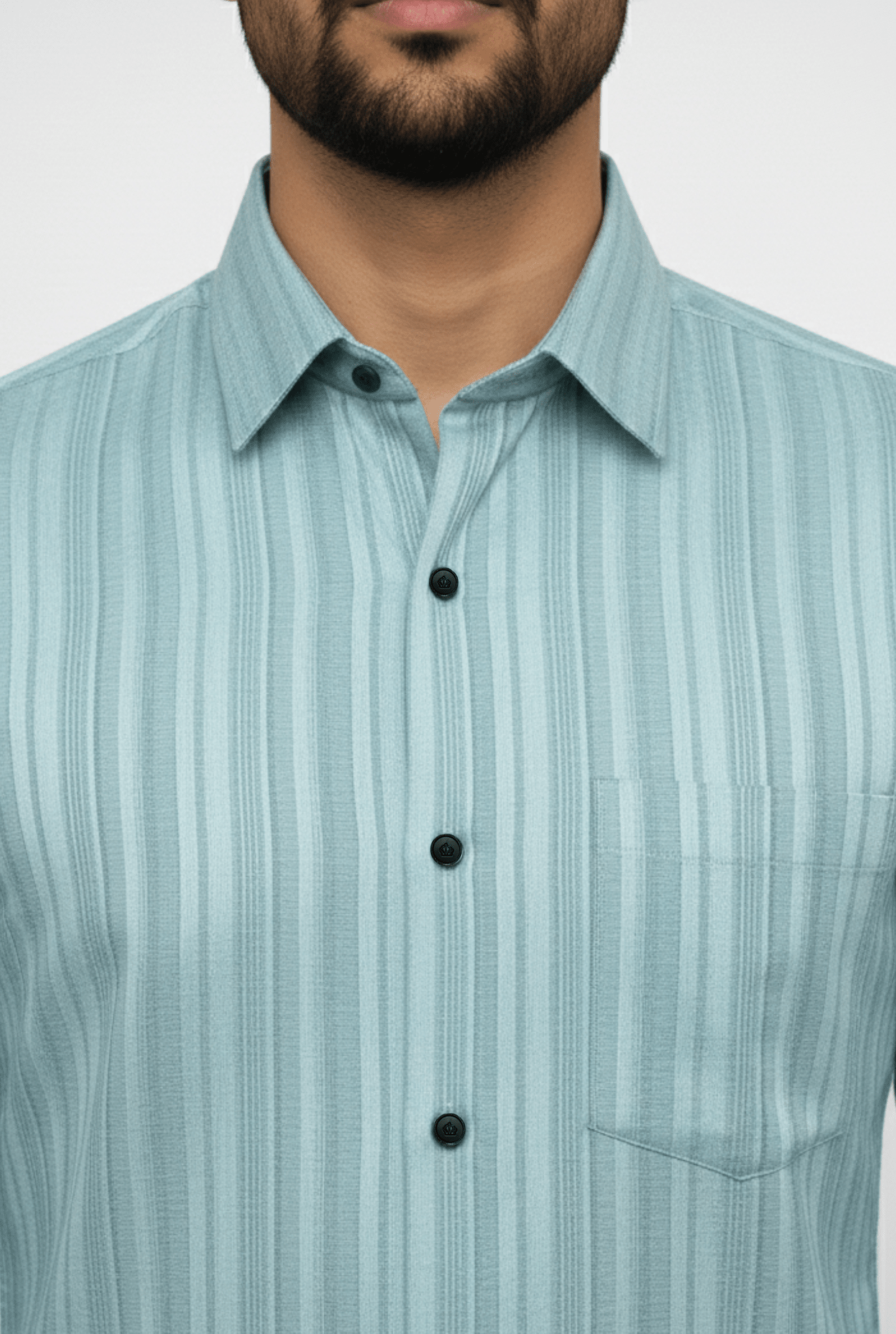 “Mint Aura Self Dobby Textured Formal Shirt” (1737) - KITES CLUB