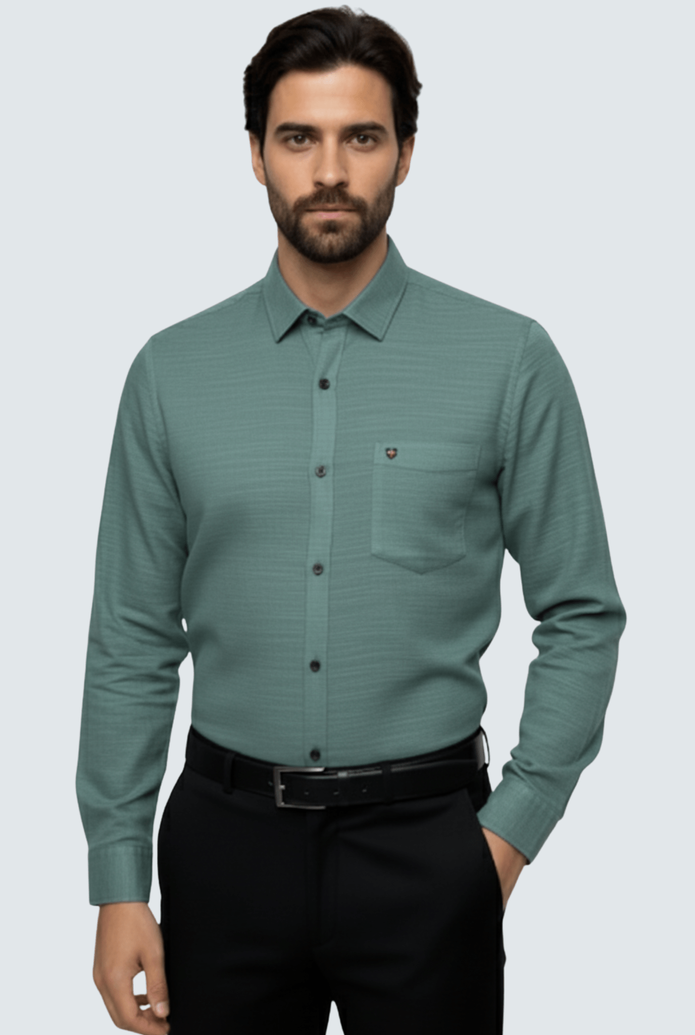 Mint Green Linen Shirt for Men – Premium Full Sleeve (1710) - KITES CLUB