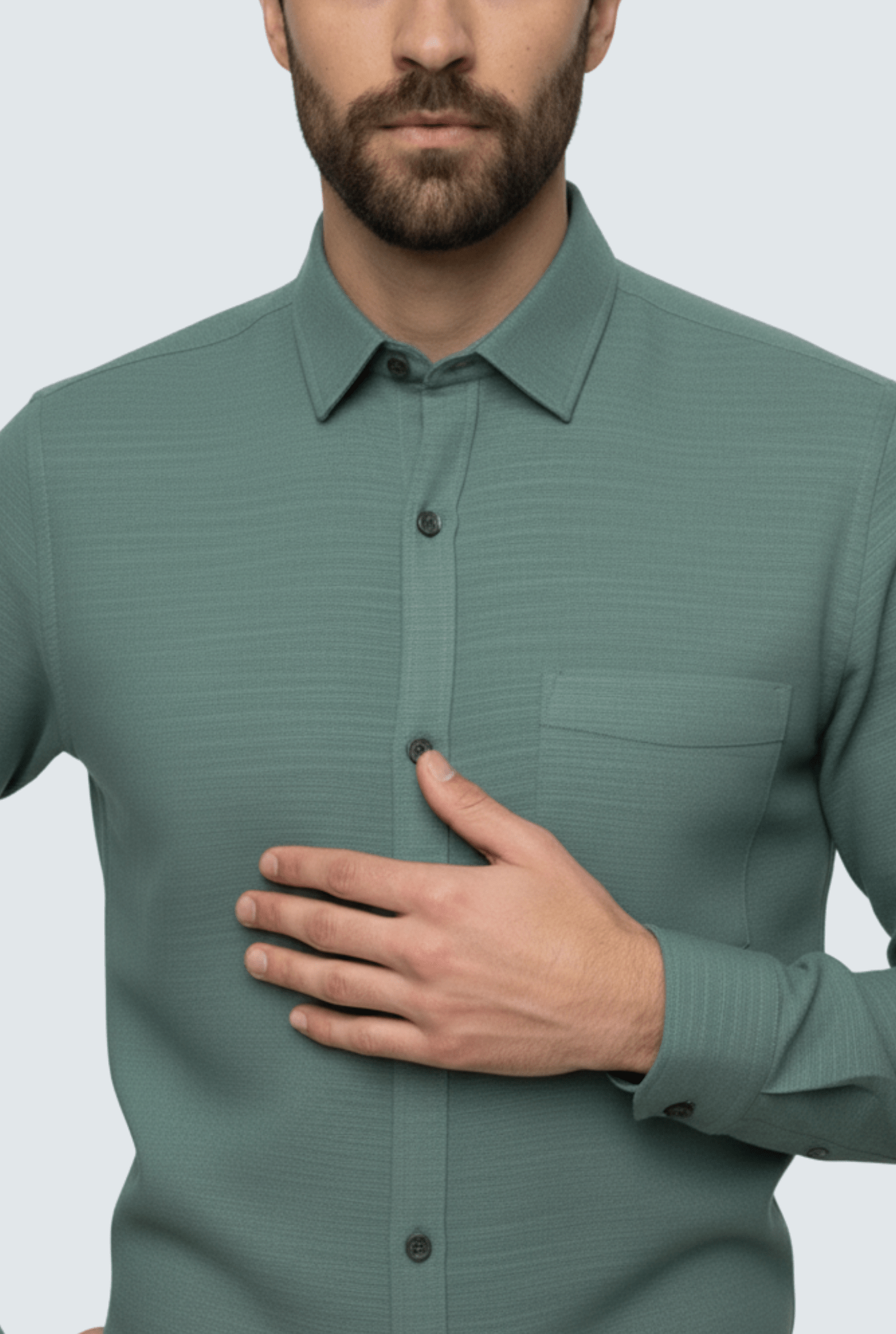 Mint Green Linen Shirt for Men – Premium Full Sleeve (1710) - KITES CLUB