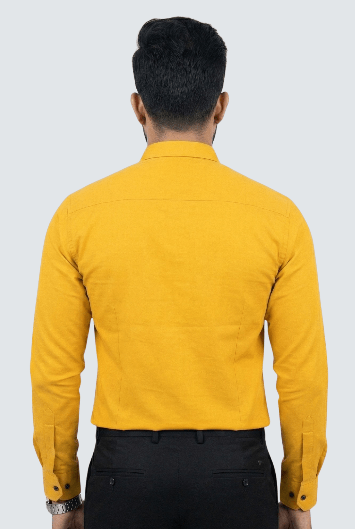 Mustard Yellow Cotton Men's Shirt - KITES CLUB