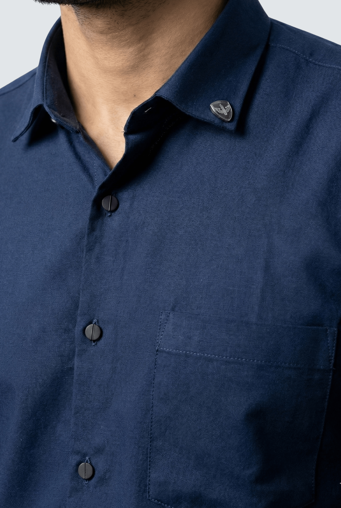 Navy Blue Cotton Shirt for Men – Slim Fit Stylish Wear - KITES CLUB