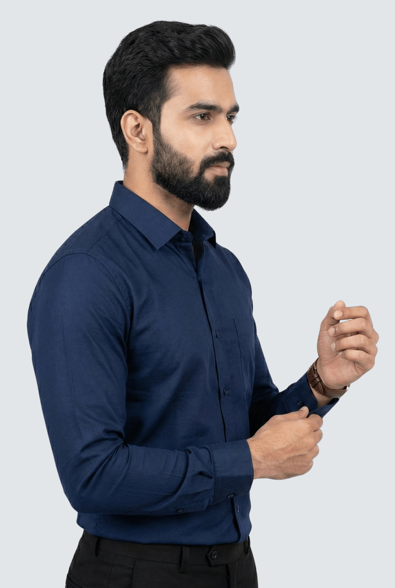 Navy Blue Cotton Shirt for Men – Slim Fit Stylish Wear - KITES CLUB