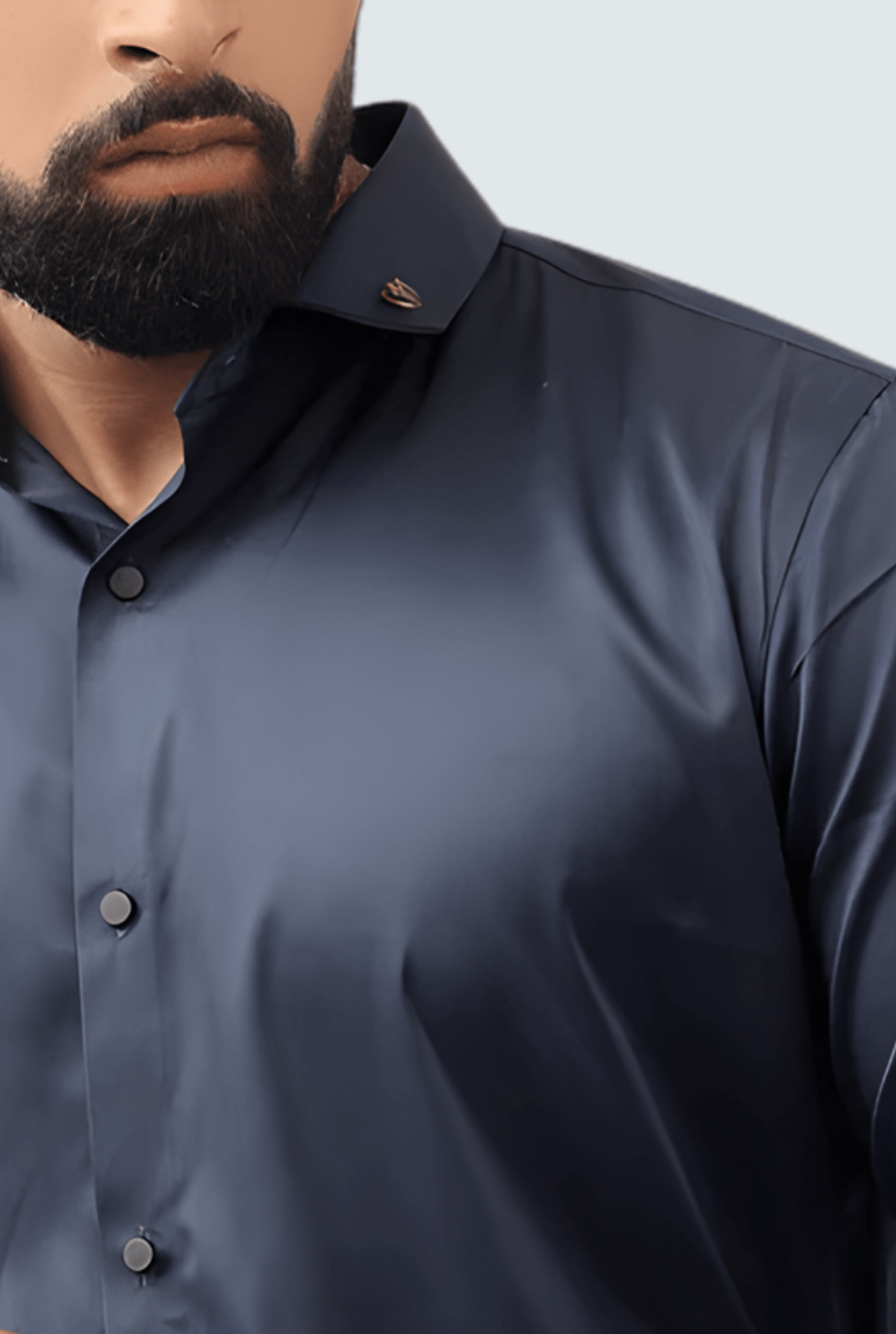 "Navy Blue Satin Men’s Shirt | Kites Club" A - (847) - KITES CLUB