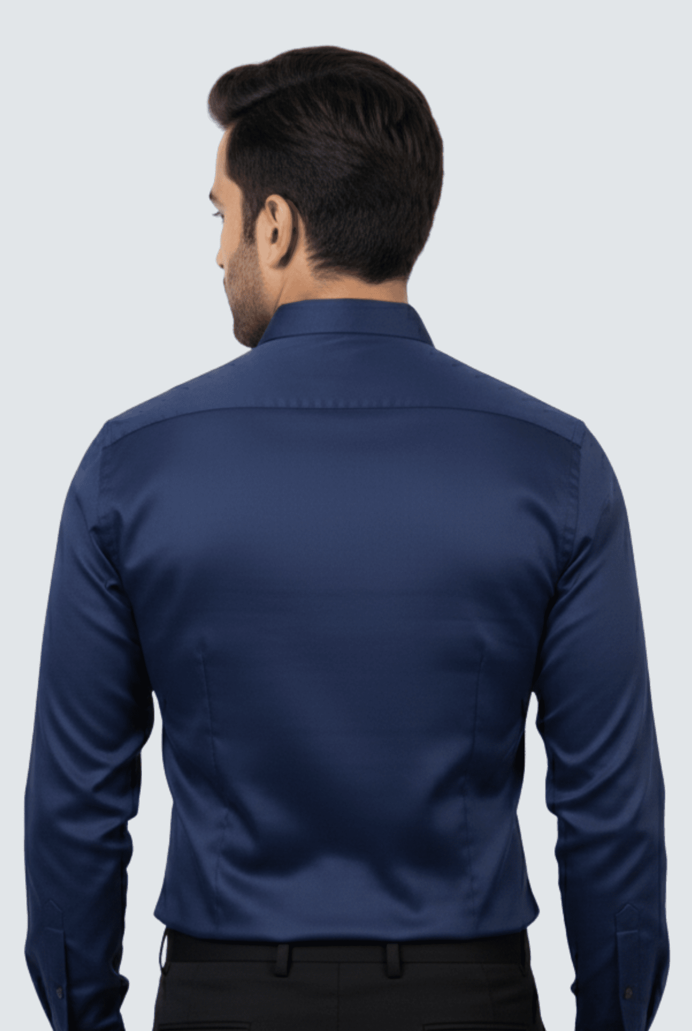 Navy Blue Satin Shirt for Men – Premium Slim Fit - KITES CLUB