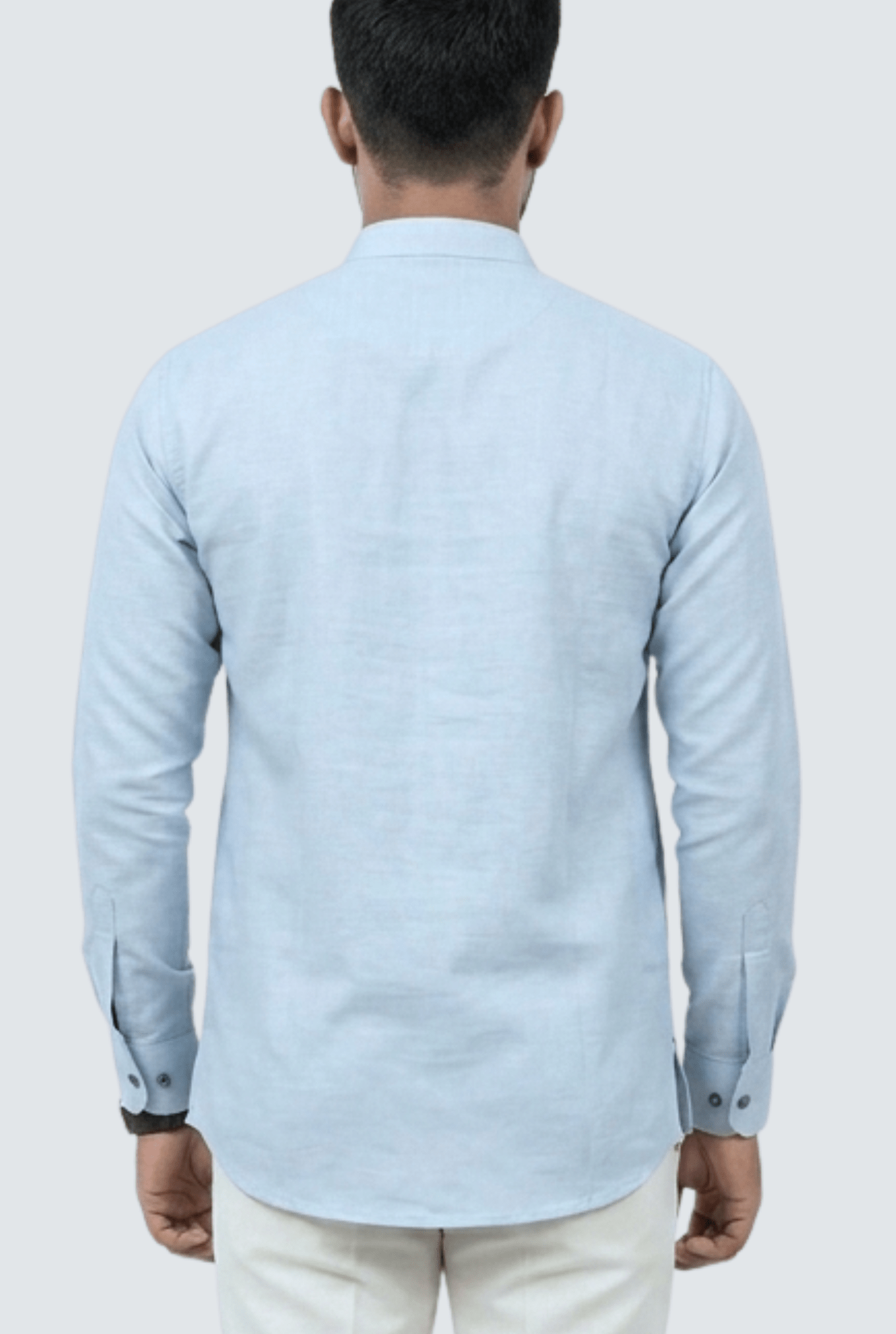 Premium Men’s Satin Short Kurta - Sky Blue (2121) - KITES CLUB
