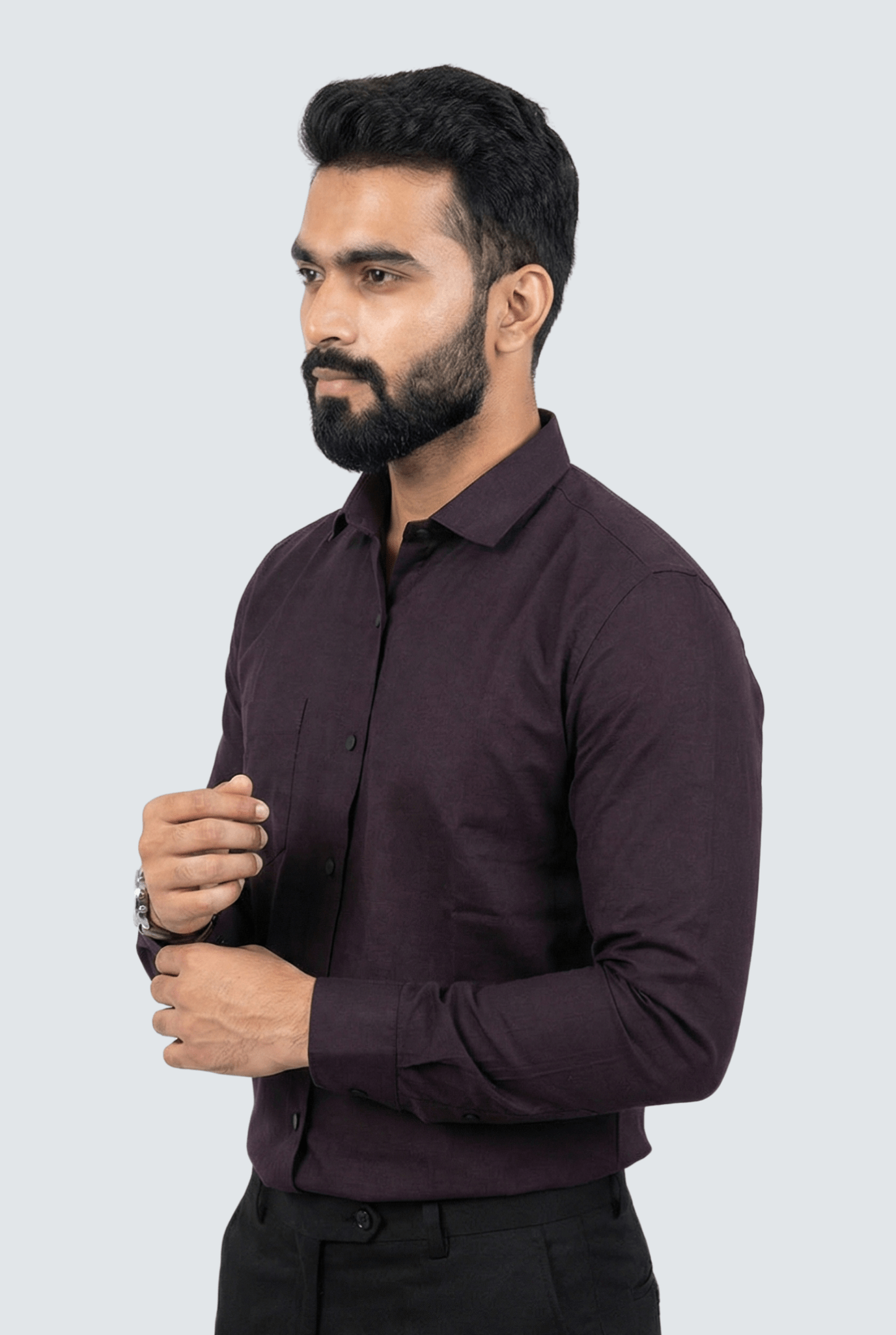 Purple Cotton Shirt for Men – Slim Fit - KITES CLUB
