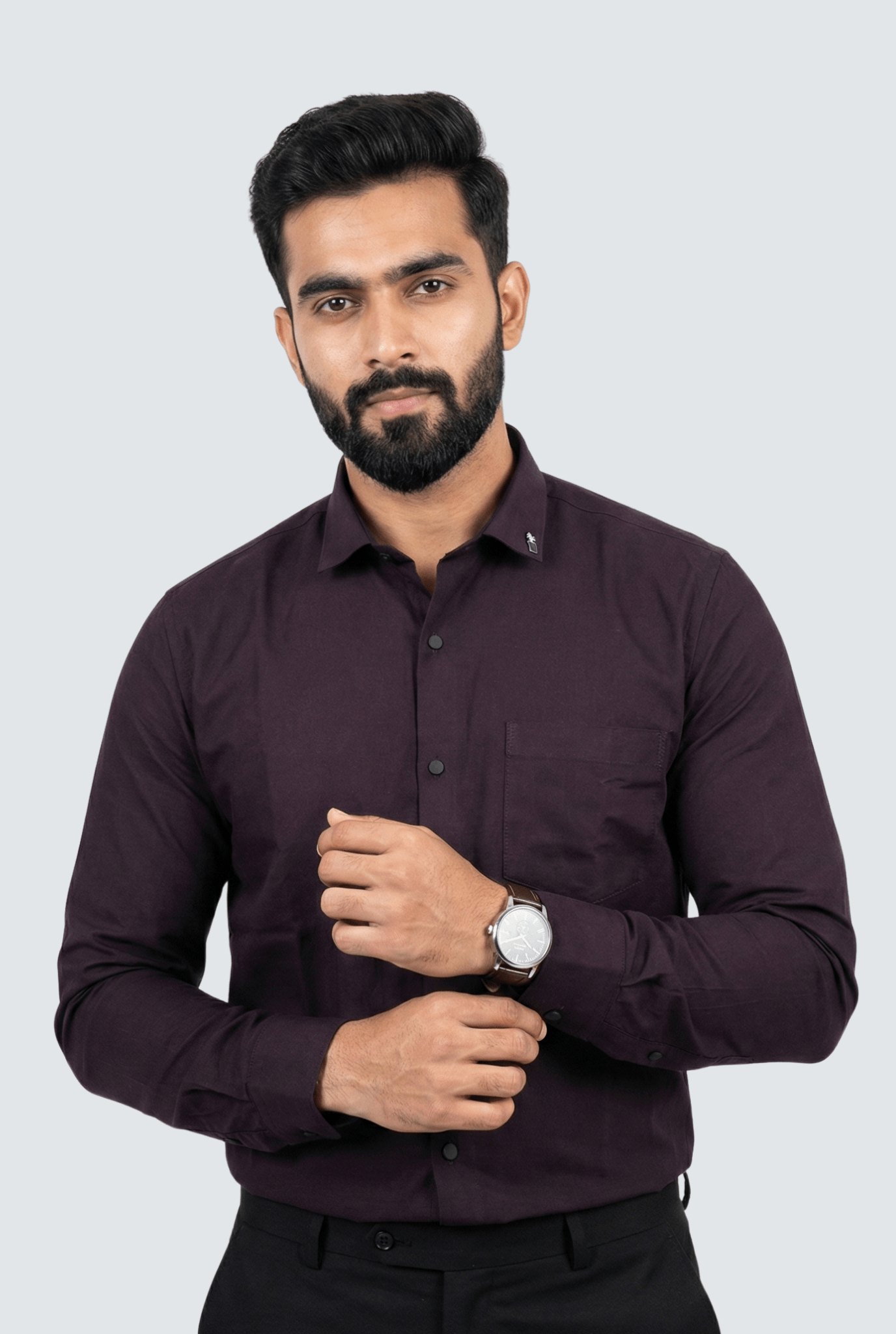 Purple Cotton Shirt for Men – Slim Fit - KITES CLUB