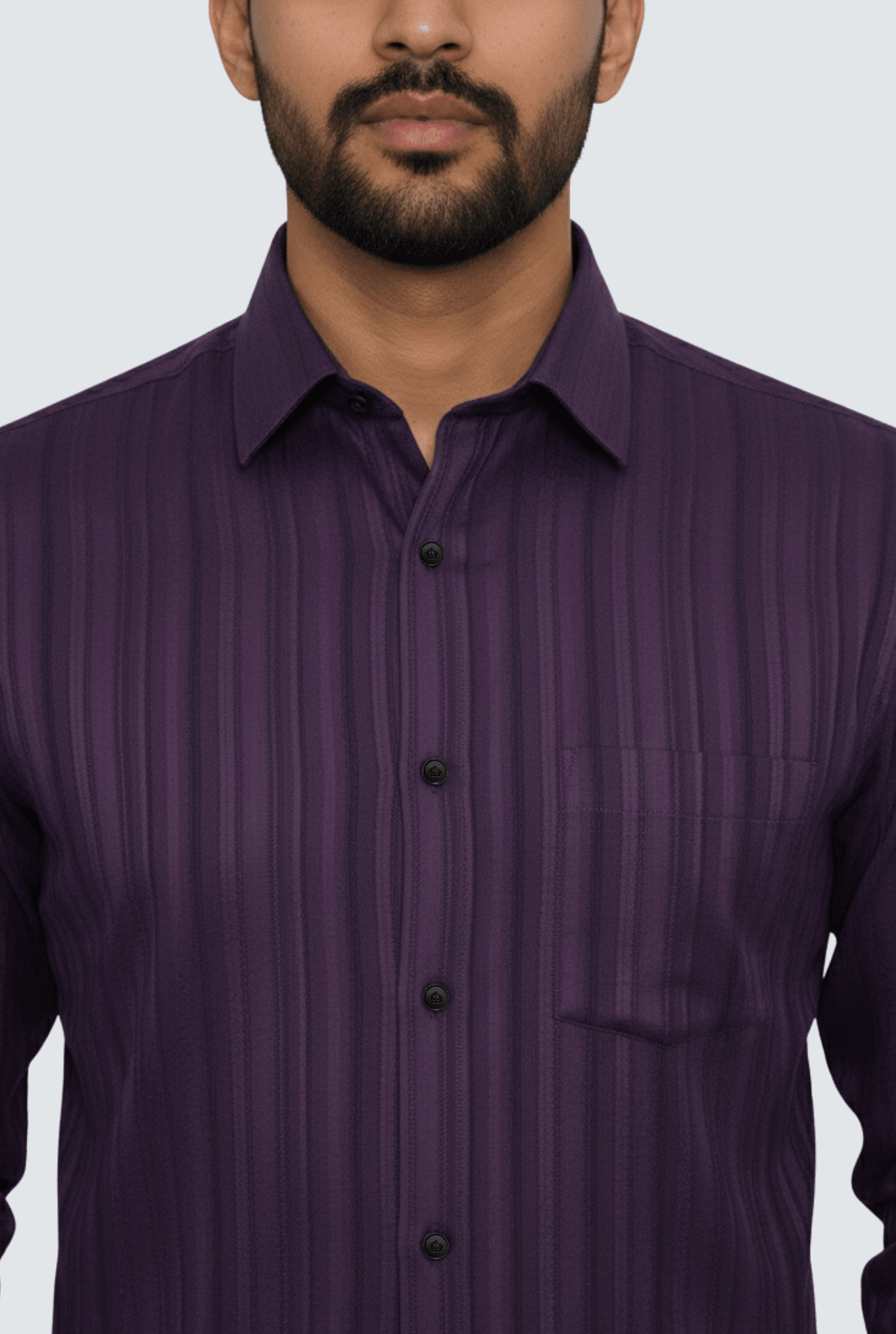 Royal Plum Self Dobby Textured Formal Shirt (1737) - KITES CLUB
