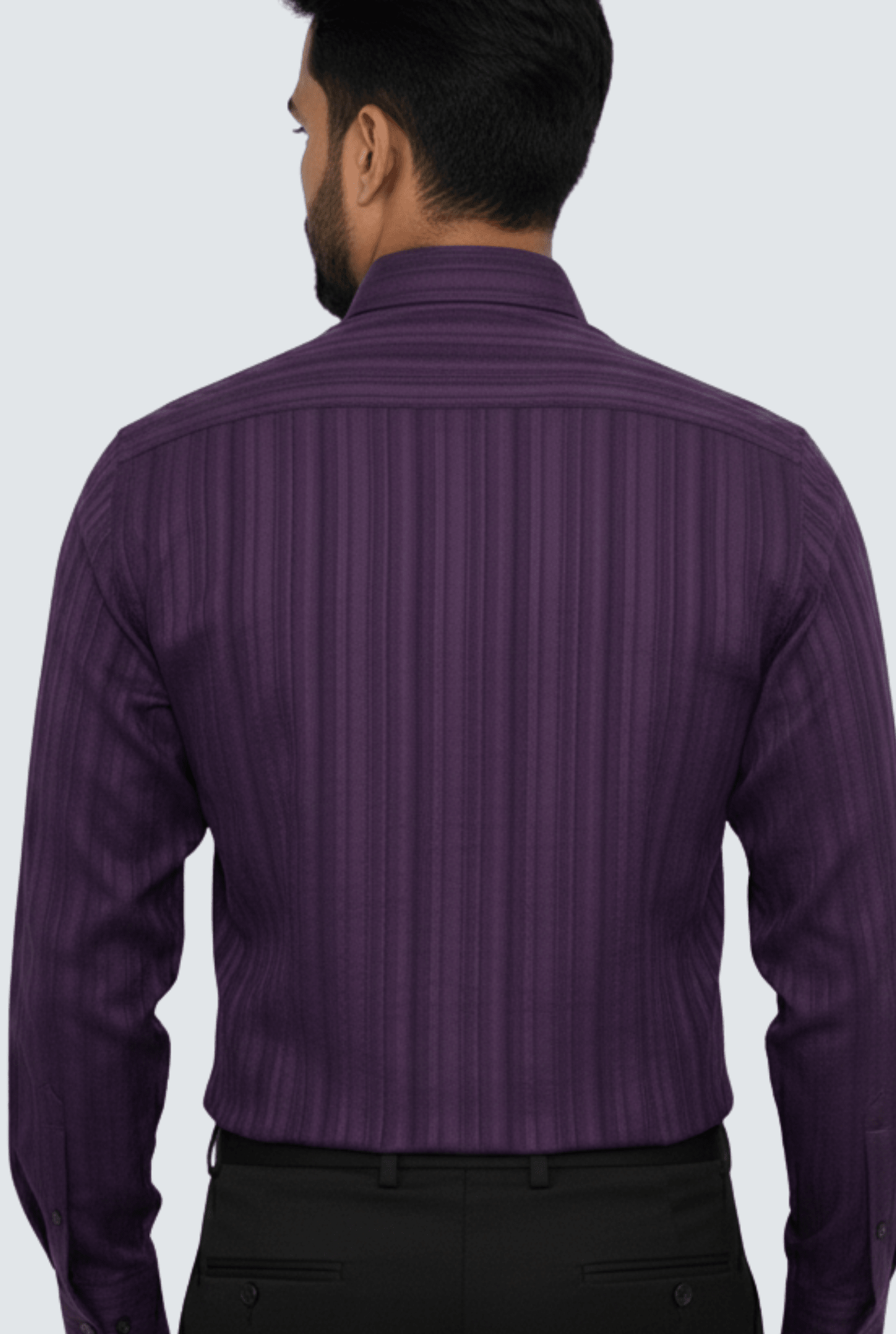 Royal Plum Self Dobby Textured Formal Shirt (1737) - KITES CLUB