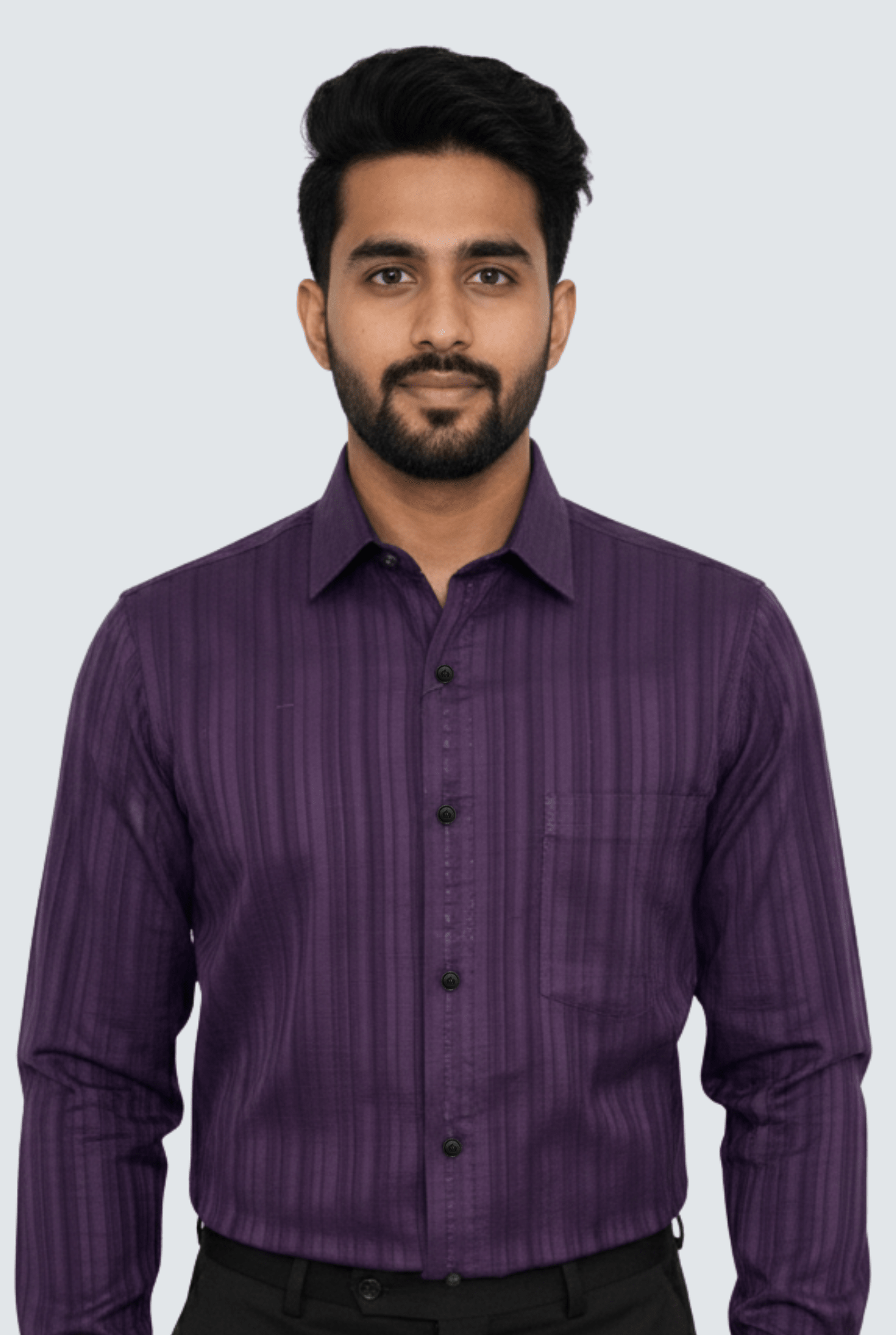 Royal Plum Self Dobby Textured Formal Shirt (1737) - KITES CLUB