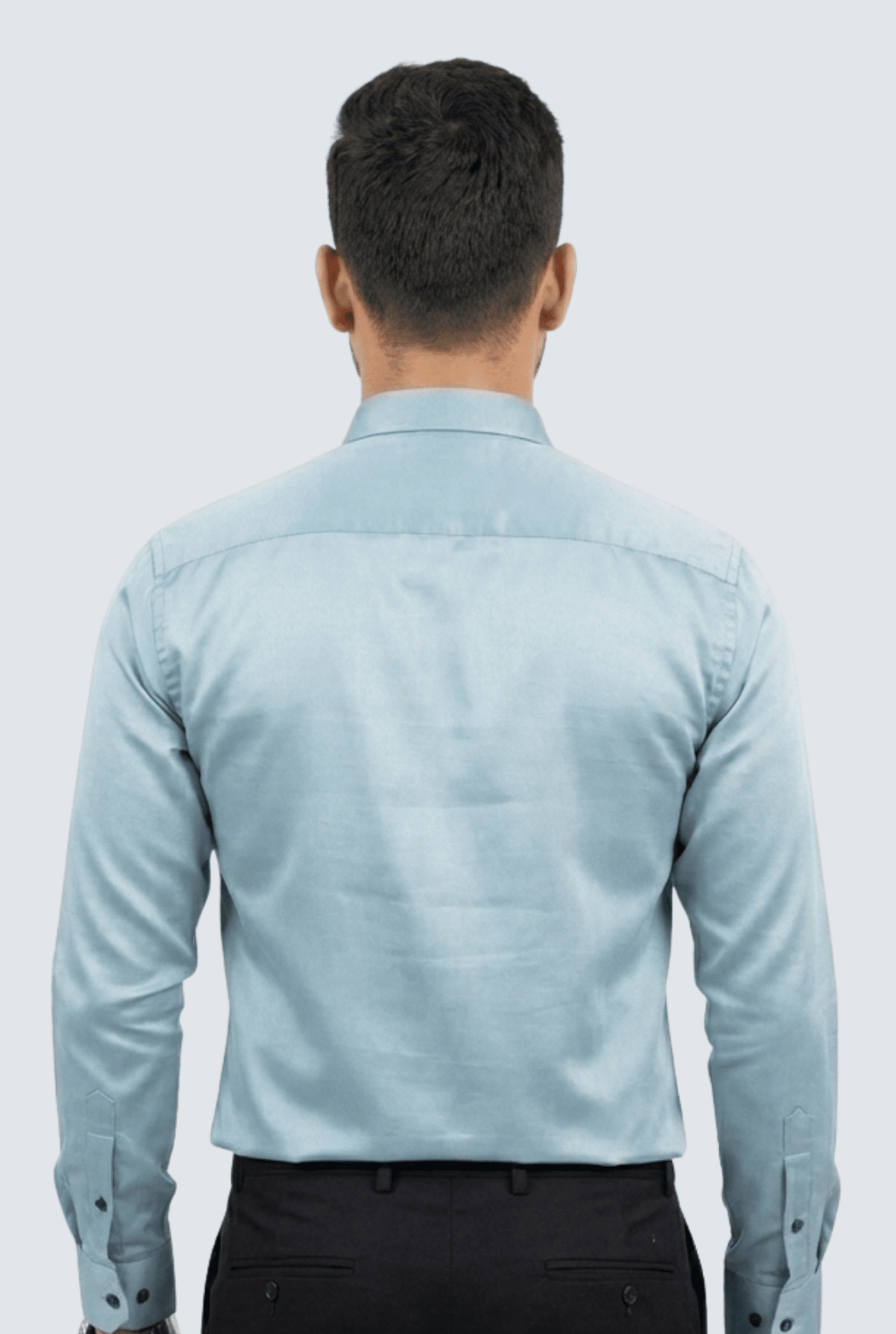 Sky Blue Satin Smart Fit Shirt for Men - KITES CLUB