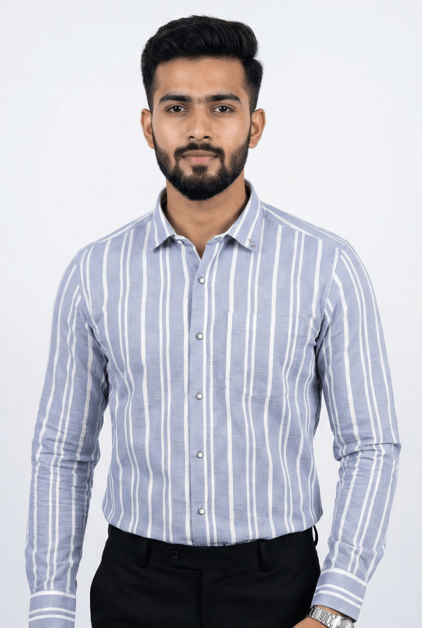 Skyline Blue Dobby Stripe Shirt (1787) - KITES CLUB
