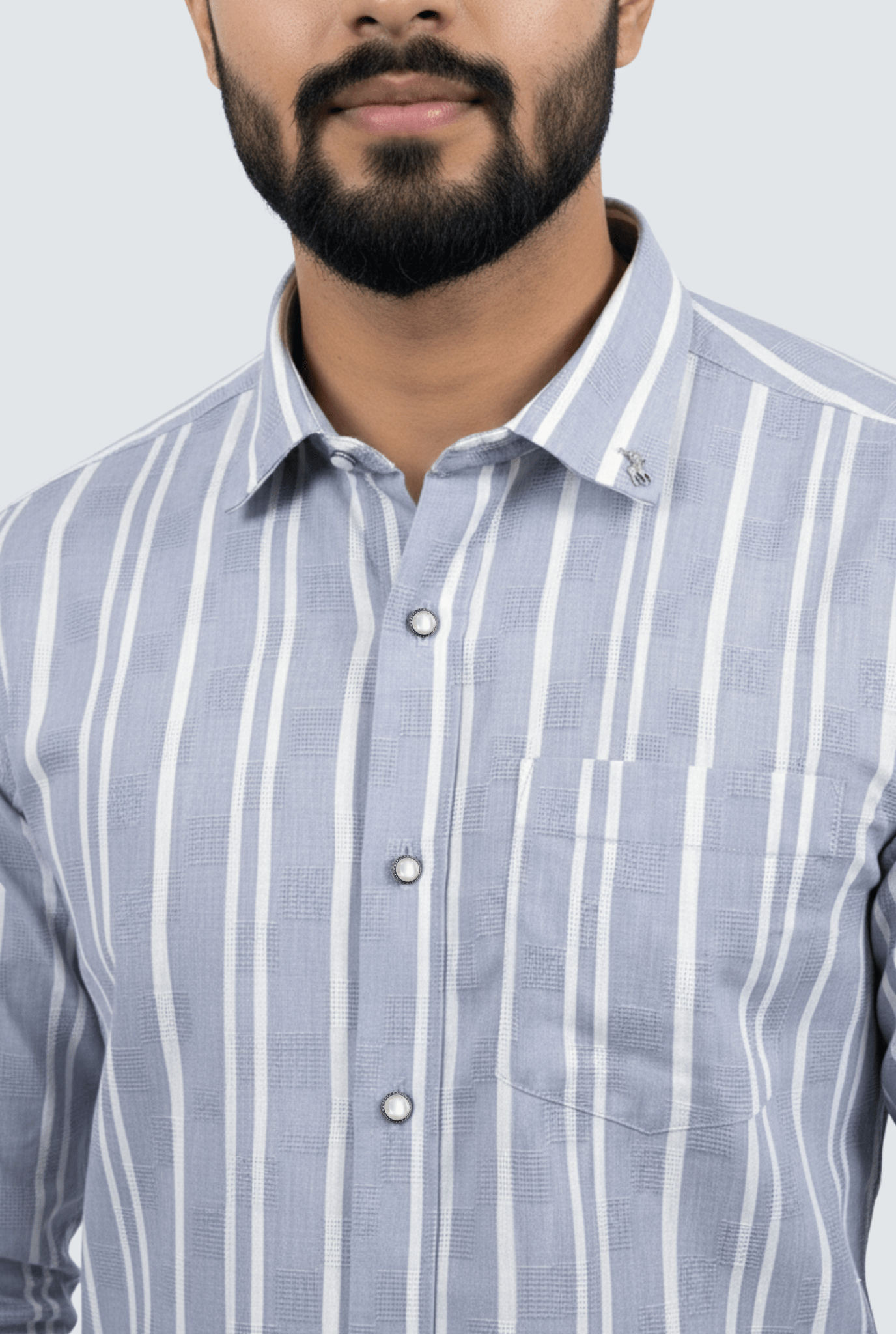 Skyline Blue Dobby Stripe Shirt (1787) - KITES CLUB