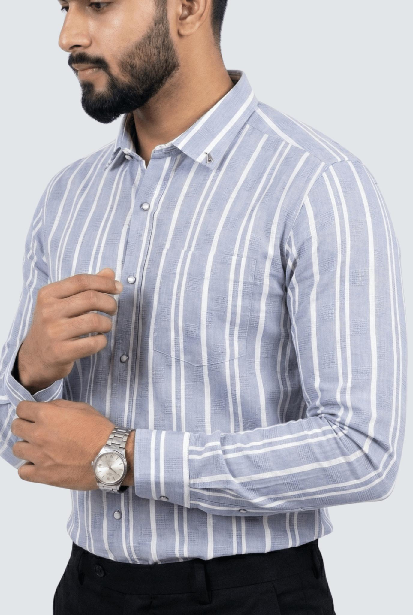 Skyline Blue Dobby Stripe Shirt (1787) - KITES CLUB