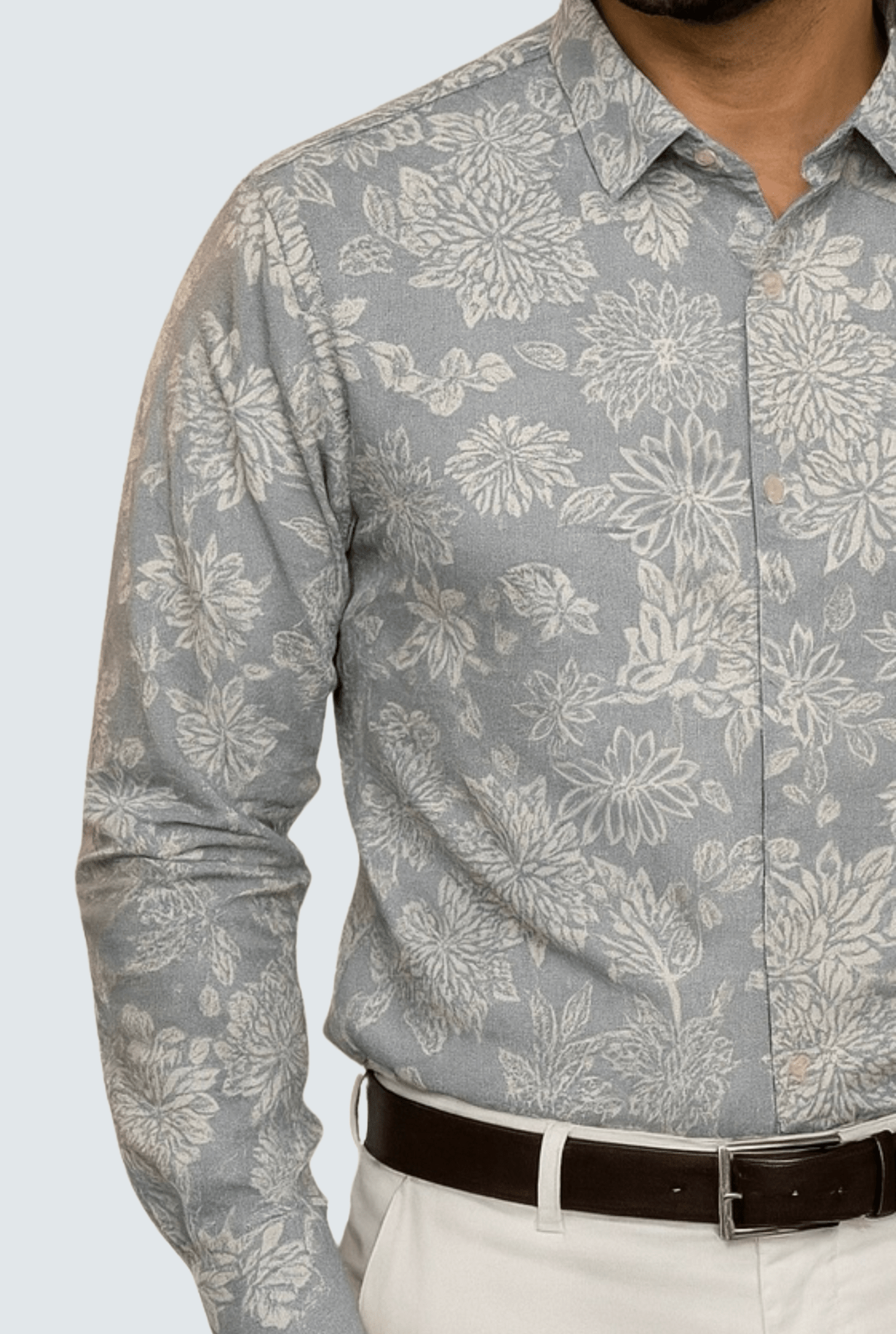"Stylish Men’s Cotton Floral Blend Printed Shirt " A - (1706) - KITES CLUB