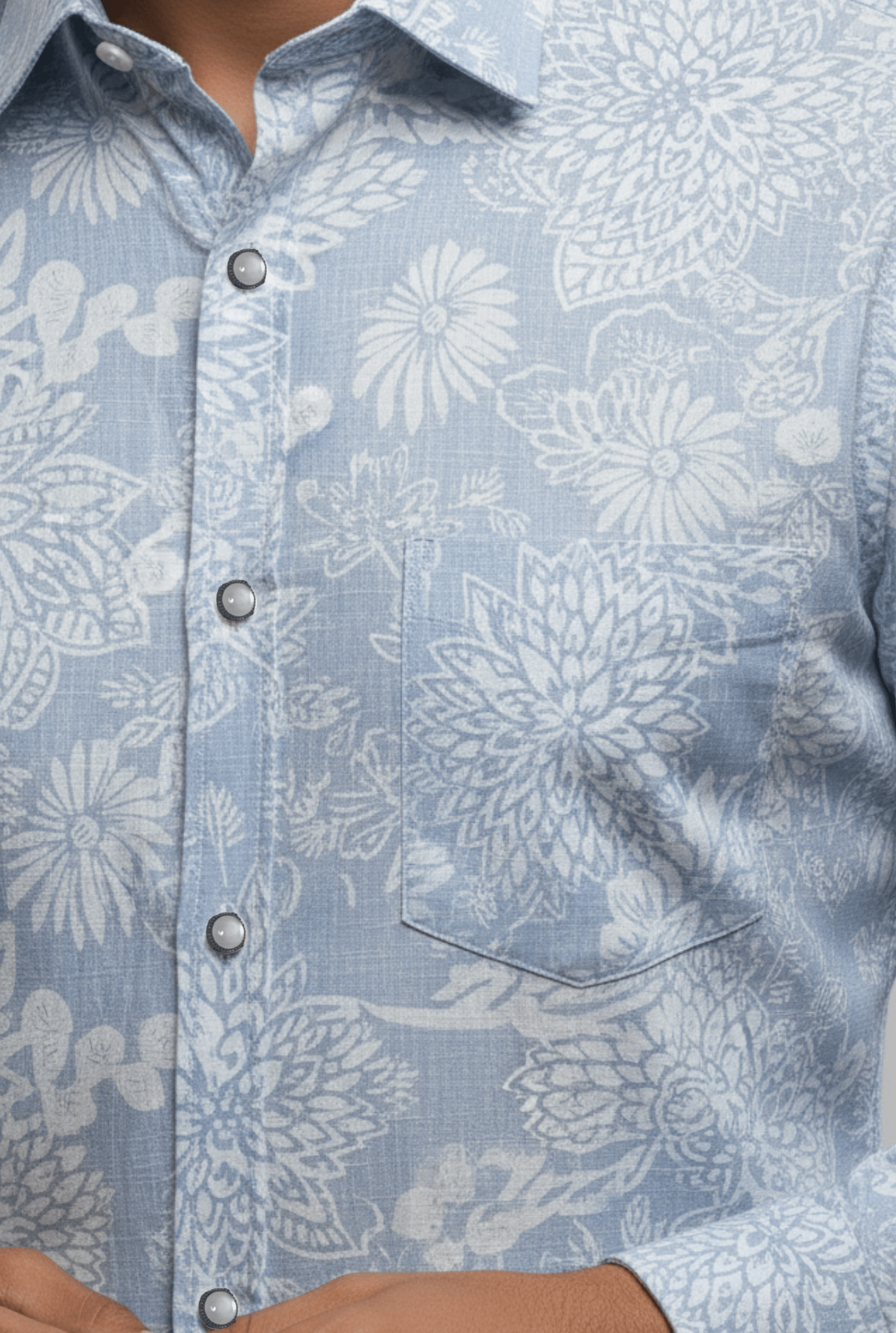 "Stylish Men’s Cotton Floral Blend Printed Shirt " A - (1706) - KITES CLUB