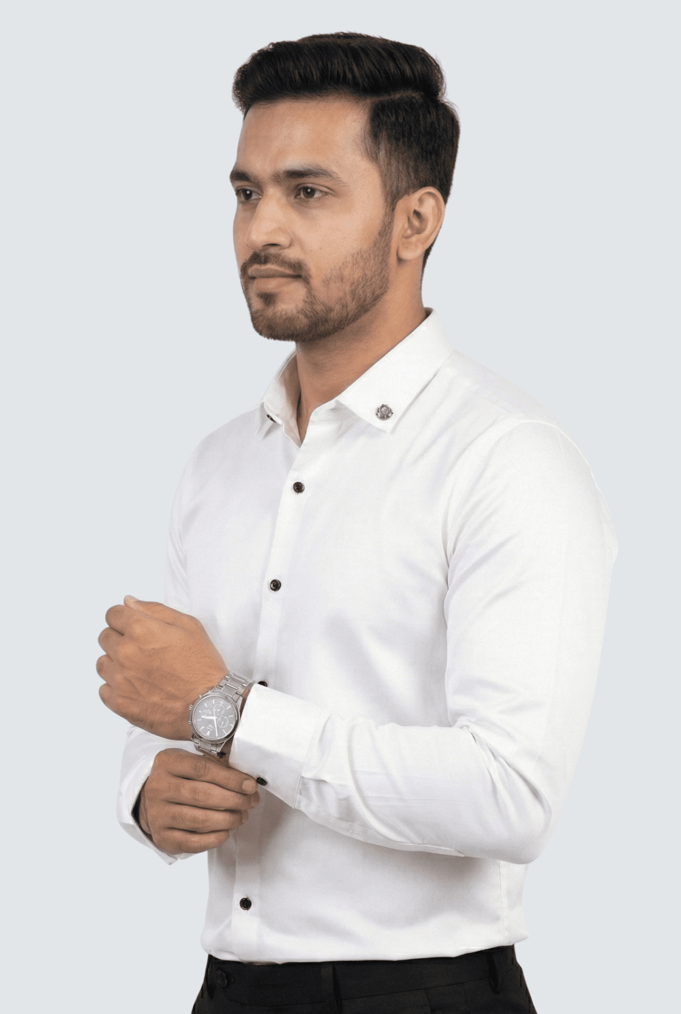 White Satin Shirt for Men – Premium Glossy Finish - KITES CLUB